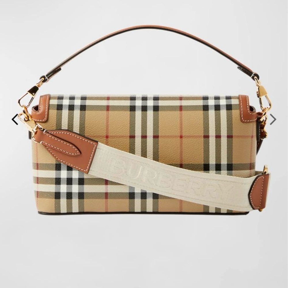 Burberry Brown Plaid Shoulder Bag - Picture 3 of 9